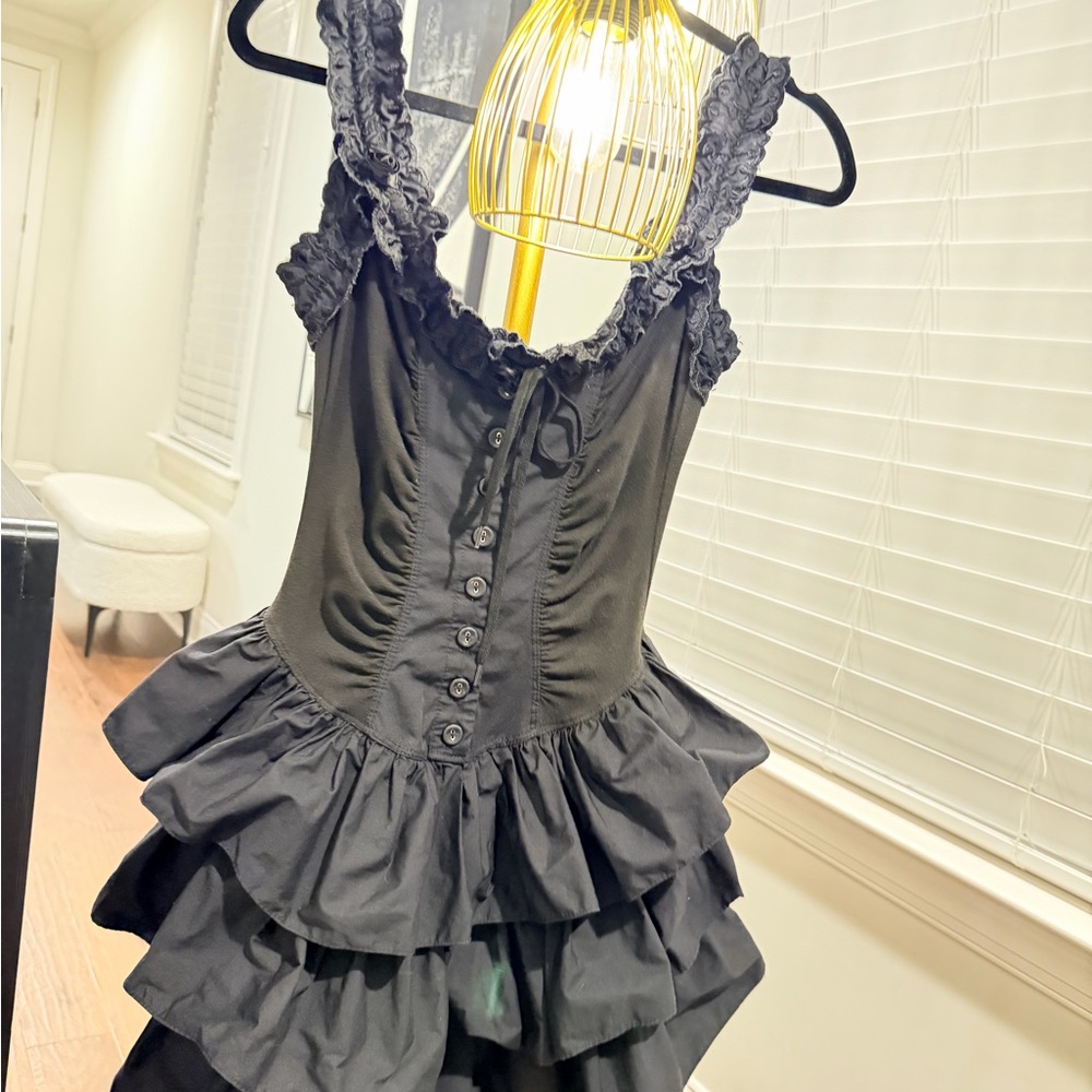 Betsey Johnson Black Ruffled Dress